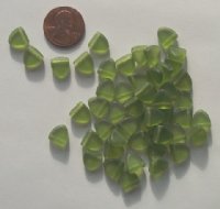 50 9mm Triangle Beads -Matte Olive